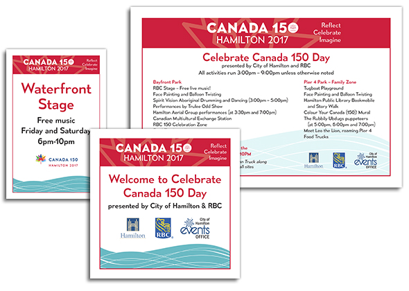 Canada Hamilton 150 signs